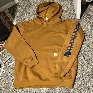 NWT Carhartt Loose Fit Midweight Logo Longsleeve Hooded Sweatshirt Hoodie size L